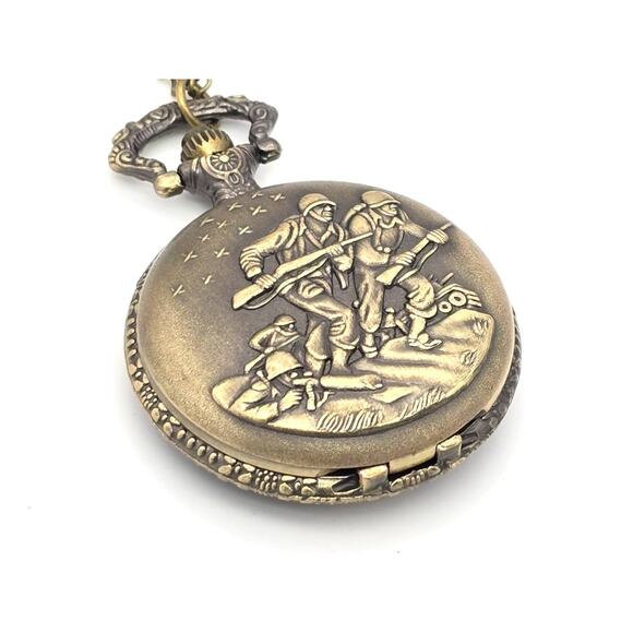 Soldier Hero Pocket Watch - WWII Veteran Army Marines Navy Gift Military Honor - Picture 5 of 10